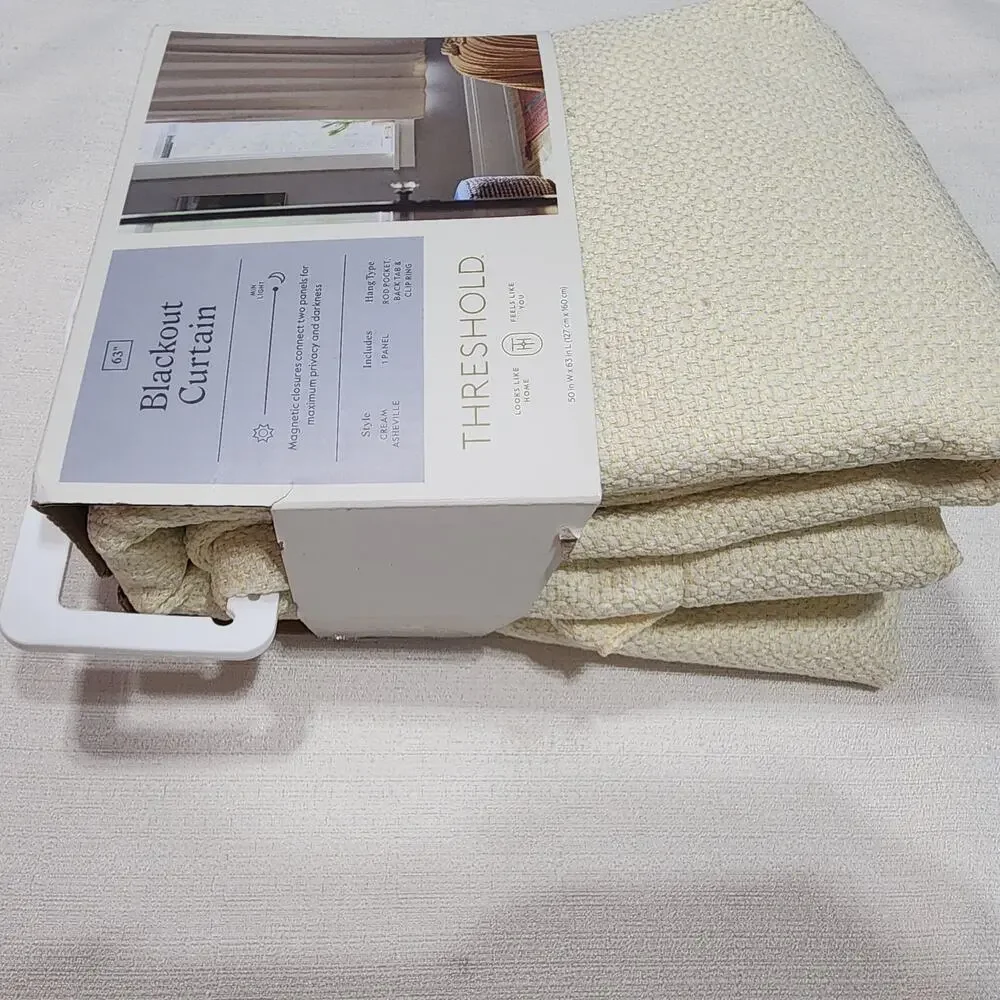 Threshold blackout curtain L 50'' x W 63'' cream Asheville